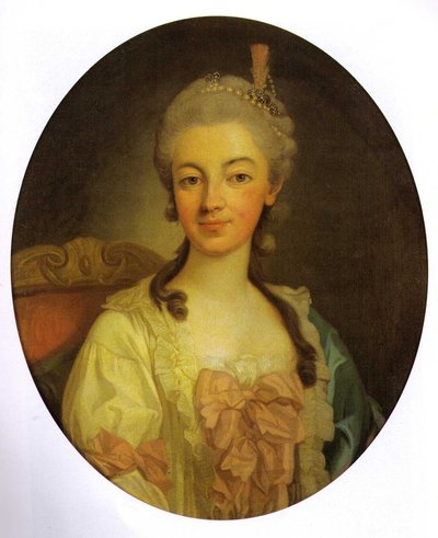 Porträt von Teresa Kinsky von Weichnitz und Tettau (1740–1806), Ehefrau von Andrzej Poniatowski von Per Krafft